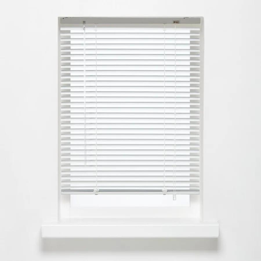 Kwantum Jaloezieën|Houten Jaloezieën*Aluminium Jaloezie Jade Wit 25mm 180x175 Cm