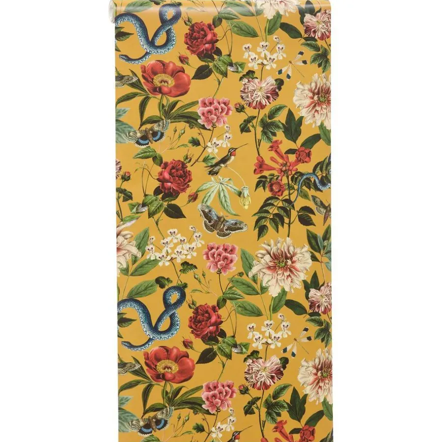 Kwantum Vliesbehang*Behang Angela Oker