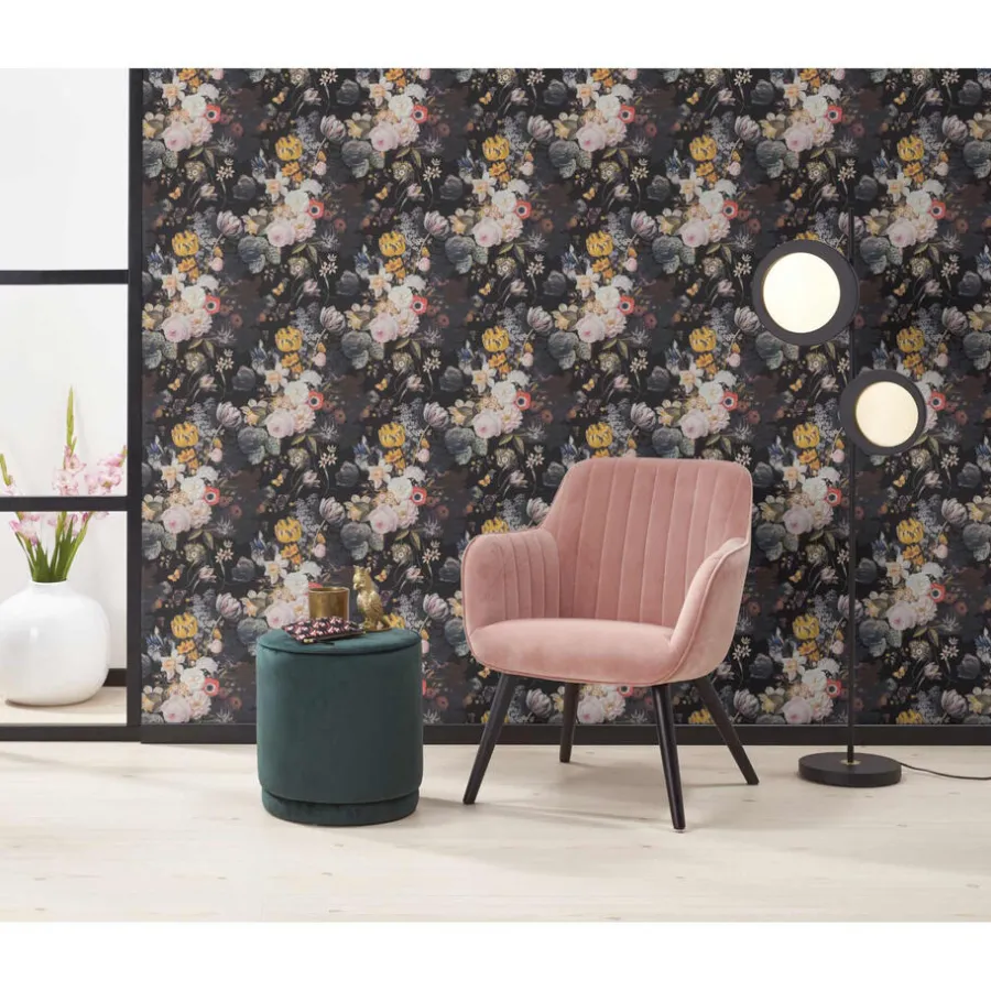 Kwantum Vliesbehang*Behang Beau Zwart