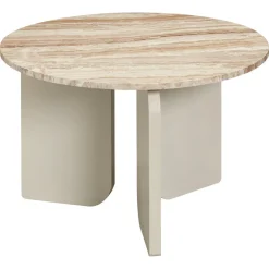 Kwantum Bijzettafels*Bijzettafel Brez Marmer Taupe ø 60x38 Cm