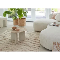 Kwantum Bijzettafels*Bijzettafel Brez Marmer Taupe ø 60x38 Cm