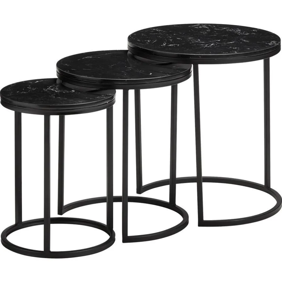 Kwantum Bijzettafels*Bijzettafel Marzio Zwart ø 34 Cm Ø034CM