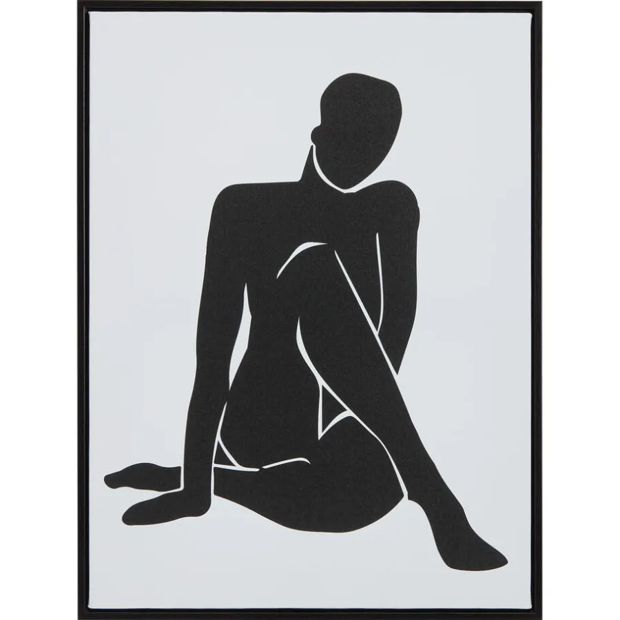 Kwantum Wanddecoratie*Canvas Woman Zwart