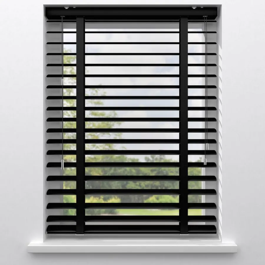 Kwantum Jaloezieën|Aluminium Jaloezieën*Fenstr Aluminium Jaloezie Mels Mat 50mm Zwart