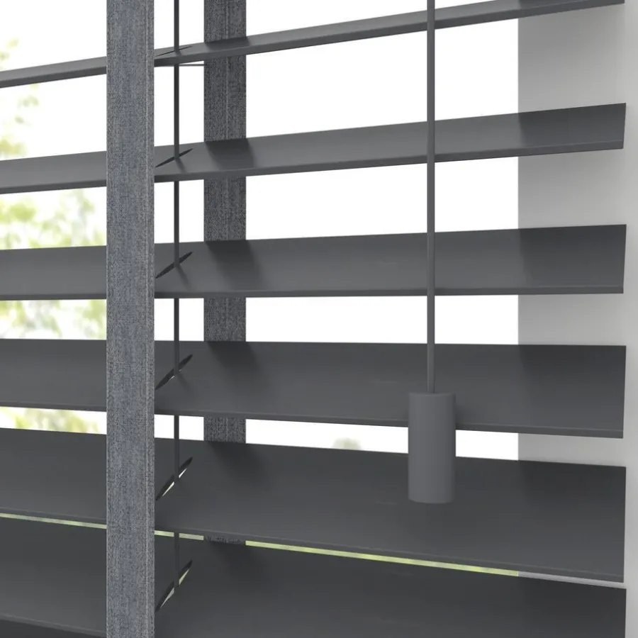 Kwantum Jaloezieën|Houten Jaloezieën*Fenstr Bamboe Jaloezie Wessel 50mm Antraciet