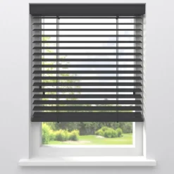 Kwantum Jaloezieën*Fenstr Bamboe Jaloezie Wessel 50mm Zwart