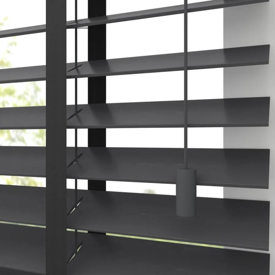 Kwantum Jaloezieën*Fenstr Bamboe Jaloezie Wessel 50mm Zwart