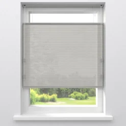 Kwantum Plisségordijnen*Fenstr Dubbel Plissé Elena Grijs Lichtdoorlatend LichtGrijs