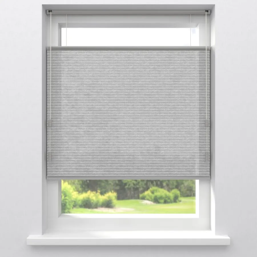 Kwantum Plisségordijnen*Fenstr Dubbel Plissé Puck Lichtgrijs Lichtdoorlatend