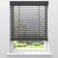 Kwantum Houten Jaloezieën|Jaloezieën*Fenstr Houten Jaloezie Wouter Donker Grijs 50mm Dr.Grijs