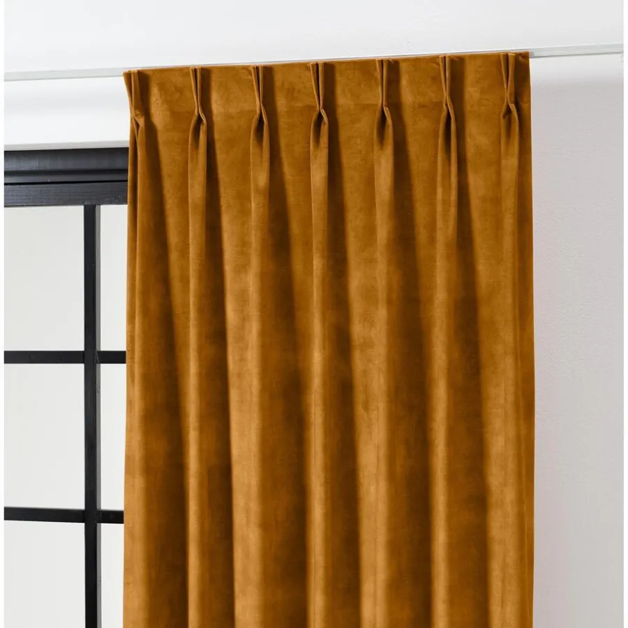 Kwantum Vouwgordijnen|Isolerende Gordijnen*Gordijn Rosy Oker