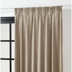 Kwantum Vouwgordijnen|Isolerende Gordijnen*Gordijn Velours Juliet Naturel