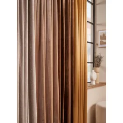 Kwantum Vouwgordijnen|Isolerende Gordijnen*Gordijn Velours Juliet Naturel