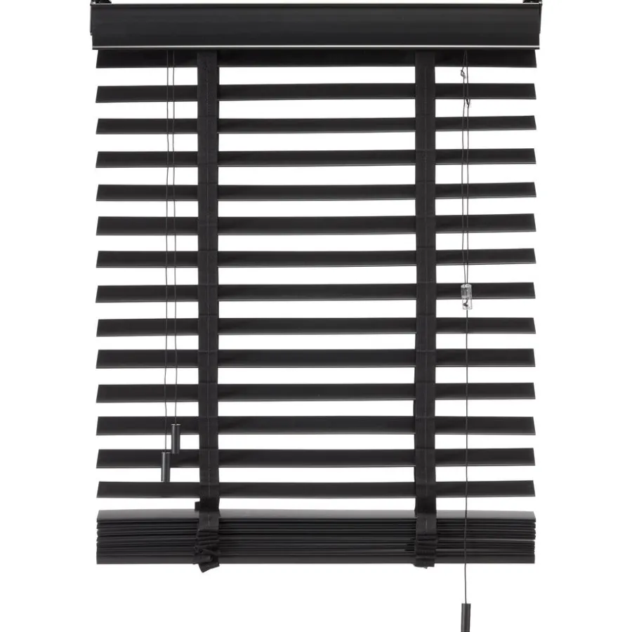 Kwantum Jaloezieën*Houtlook Jaloezie Ravi Zwart 50mm 180x175 Cm 180X175CM