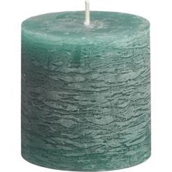 Kwantum Kaarsen & Theelichten|Kaarsen & Theelichten*Kaars Rustiek Donkergroen 7x7 Cm 007X007CM