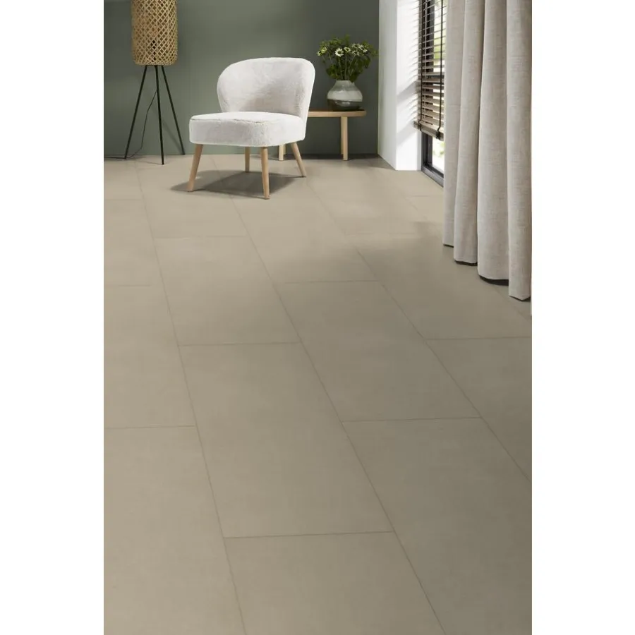 Kwantum Klik Pvc-Vloeren|Tegellook Pvc Vloeren*Klik PVC Greighton Beige Tegel XL Plank Je berekent hoeveel meters je nodig hebt door lengte en breedte in te vullen