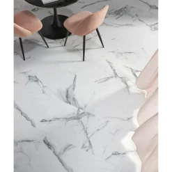 Kwantum Klik Pvc-Vloeren*Klik PVC Marble Wit Tegel XL Plank Je berekent hoeveel meters je nodig hebt door lengte en breedte in te vullen
