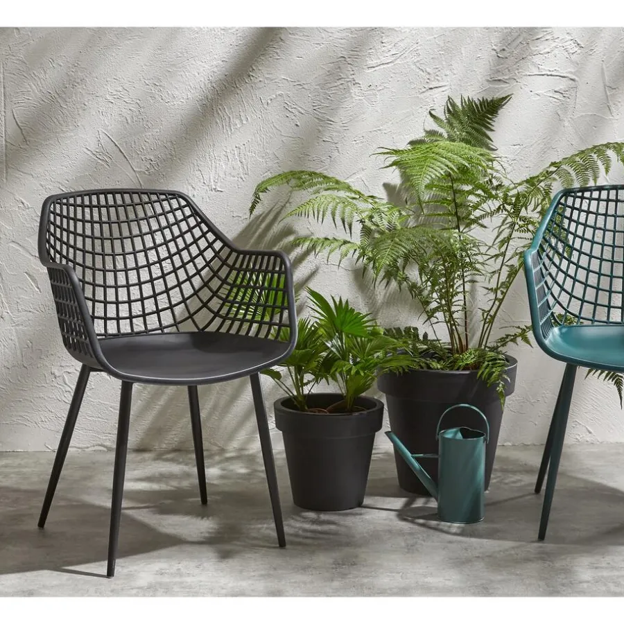 Kwantum Tuinstoelen|Eetkamerstoelen*Kuipstoel Webbing Zwart