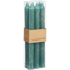 Kwantum Kaarsen & Theelichten|Kaarsen & Theelichten*S/6 Dinerkaars Rustiek Donkergroen Dr.Groen