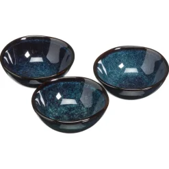 Kwantum Schalen|Schalen*Schaal Glaze Blauw - D9 Cm S/3