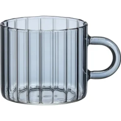 Kwantum Glazen|Glazen*Theeglas Solo Ribbel - 260 Ml Grijs