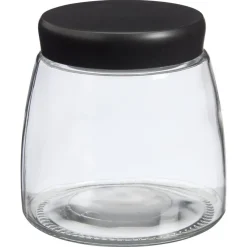 Kwantum Voorraadpotten & Blikken*Voorraadpot Glas Zwart - 12,5 Cm 13 Cm