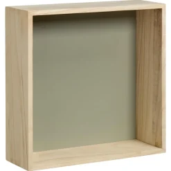 Kwantum Wanddecoratie*Wanddecoratie Hout Olijfgroen Maat L 30x10x30 Cm